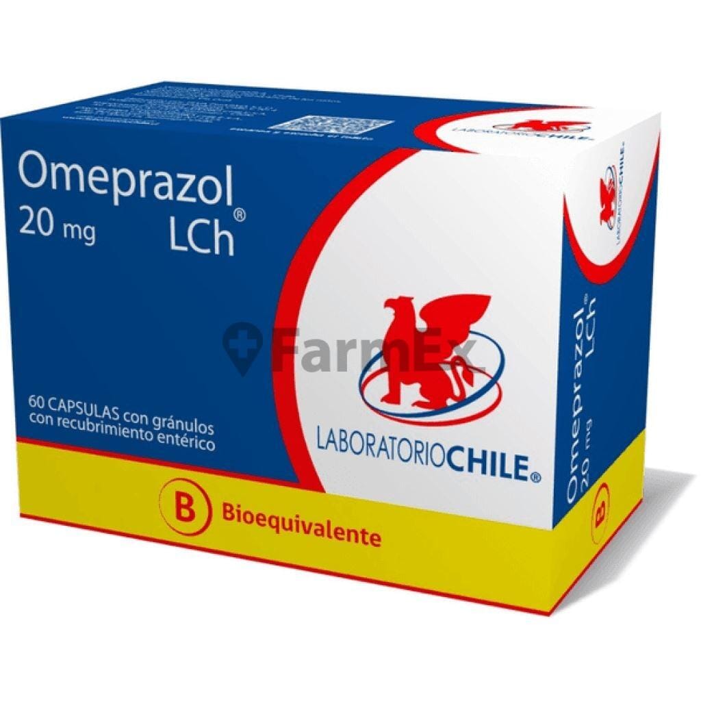 Omeprazol 20 mg x 60 cápsulas Farmex-Fonasa-Persistente